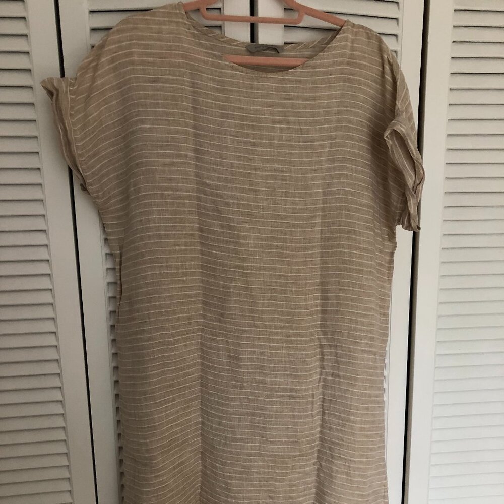 Elizabeth Suzann Georgia Dress in Striped Linen, Rare Old Piece, One Size